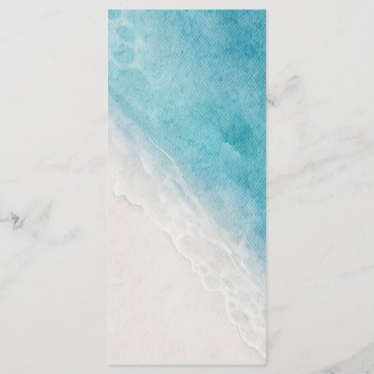 夏の海沿岸ビーチ結婚式のメニューカード メニュー (裏面)