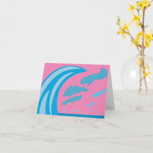 夏の海波形 カード (黄色い花)