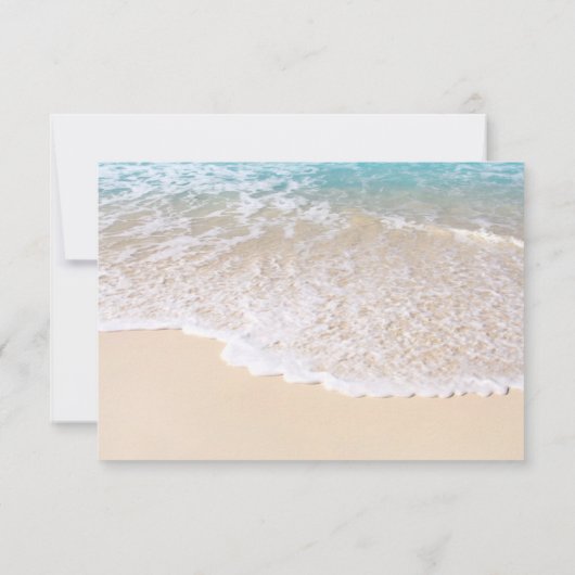 夏の海波熱帯ビーチ結婚式 出欠カード (裏面)