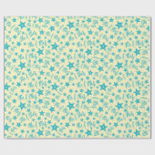 夏の海結婚星ブライトイエローシームレス ラッピングペーパー (フラット)