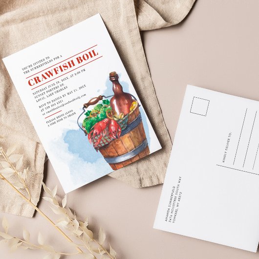 夏の海老パーティー ファミリー カニ鍋 祝賀会 インビテーションポストカード