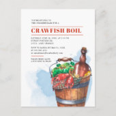 夏の海老パーティー ファミリー カニ鍋 祝賀会 インビテーションポストカード (正面)