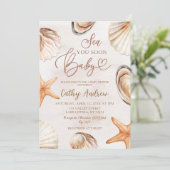 夏の海 赤ちゃんに会うのが楽しみ ベビーシャワー 招待状 (スタンド正面)