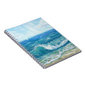 夏の海、青い波、アクリル絵画の。 ノートブック (右側)