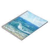 夏の海、青い波、アクリル絵画の。 ノートブック (左側)