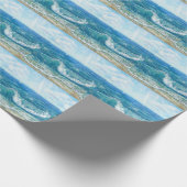 夏の海、青い波、アクリル絵画の。 ラッピングペーパー (角)