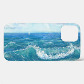 夏の海、青い波、アクリル絵画の。 Case-Mate iPhoneケース (裏面 (横))