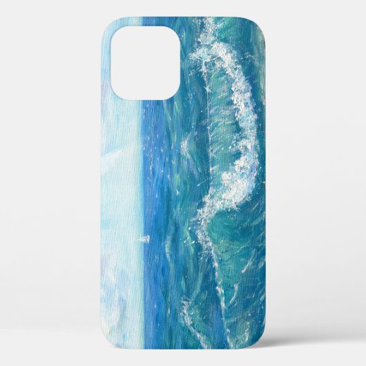 夏の海、青い波、アクリル絵画の。 Case-Mate iPhoneケース (裏面)