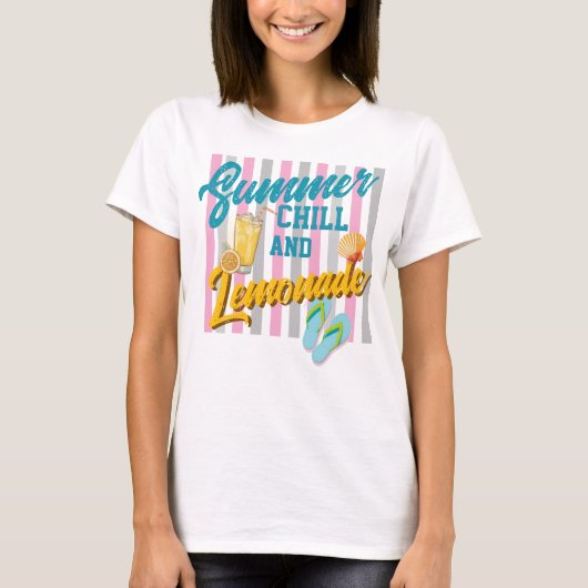 夏の涼しげレモネードTシャツ Tシャツ (正面)