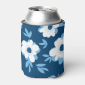 夏の淡い色のフローラのシームレスなパターン 缶クーラー (缶正面)