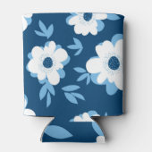 夏の淡い色のフローラのシームレスなパターン 缶クーラー (裏面)