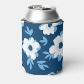 夏の淡い色のフローラのシームレスなパターン 缶クーラー (缶裏面)