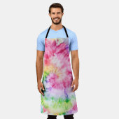 夏の渦巻き旋回：パステルタイ – 染料パターン エプロン (着用した状態)