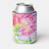夏の渦巻き旋回:パステルタイ – 染料パターン 缶クーラー (缶裏面)