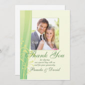 夏の渦巻の結婚式は感謝していしています サンキューカード (正面/裏面)