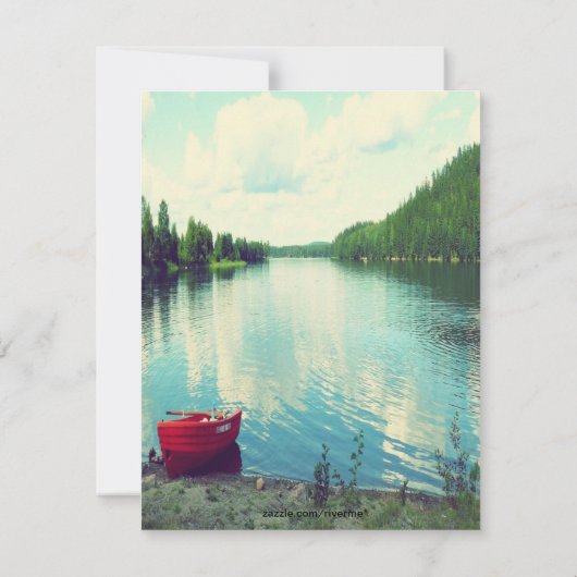 夏の湖畔の結婚式のイベントのカスタムの招待 招待状 (裏面)