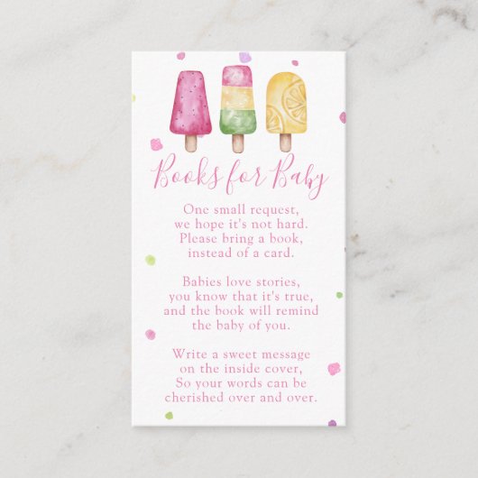 夏の準備が整ポップ・アートのった赤ちゃんシャワー用の少女 エンクロージャーカード (正面)