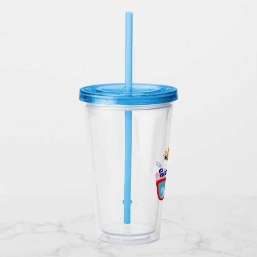 夏の準備はできている?サンパームツリーシービーチ アクリルタンブラー (右)