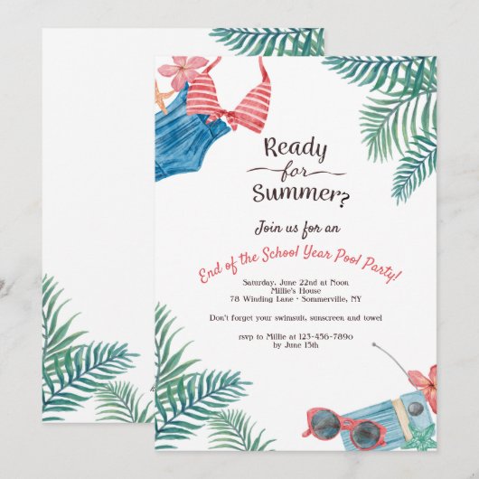 夏の準備は？招待状 招待状 (正面/裏面)