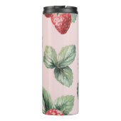 夏の熟したイチゴ：水色ピンク タンブラー (裏面)