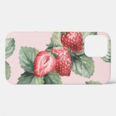 夏の熟したイチゴ:水色ピンク Case-Mate iPhoneケース (裏面 (横))