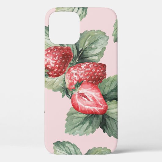 夏の熟したイチゴ:水色ピンク Case-Mate iPhoneケース (裏面)