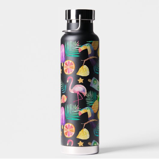 夏の熱帯おもしろい模様 ウォーターボトル (右面)