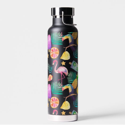 夏の熱帯おもしろい模様 ウォーターボトル (左面)