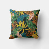 夏の熱帯の明るい植物のパターン クッション (裏面)