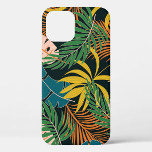 夏の熱帯の明るい植物のパターン iPhone 12ケース