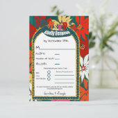 夏の熱帯の花とアーチRSVP 出欠カード (スタンド正面)