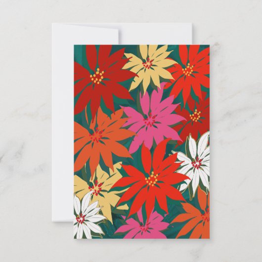 夏の熱帯の花とアーチRSVP 出欠カード (裏面)