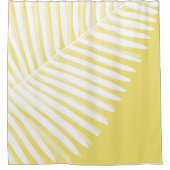 夏の熱帯の葉の単色性プリント シャワーカーテン (正面)