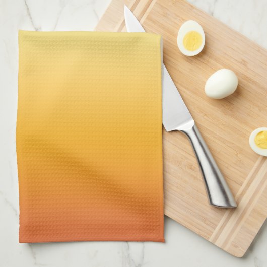 夏の熱帯グラデーションオレンジレモンライム グラデーション キッチンタオル (四つ折り)