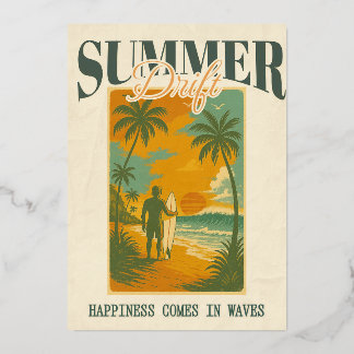 夏の熱帯ドリフト 箔招待状