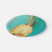 夏の熱帯パイナップルフルーツ誕生日パーティー ペーパープレート (アングル)