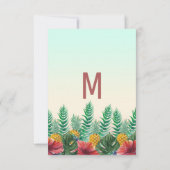 夏の熱帯パイナップル葉フローラ救日付 セーブザデート (裏面)