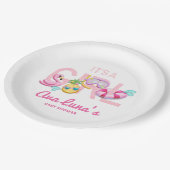 夏の熱帯ビーチガールベビーシャワー ペーパープレート (アングル)