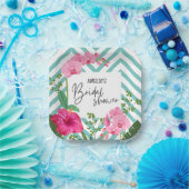 夏の熱帯ビーチフローラブライダルシャワー ペーパープレート (パーティー)