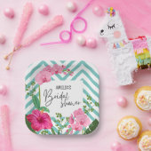 夏の熱帯ビーチフローラブライダルシャワー ペーパープレート (パーティー)