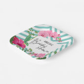 夏の熱帯ビーチフローラブライダルシャワー ペーパープレート (傾斜あり)