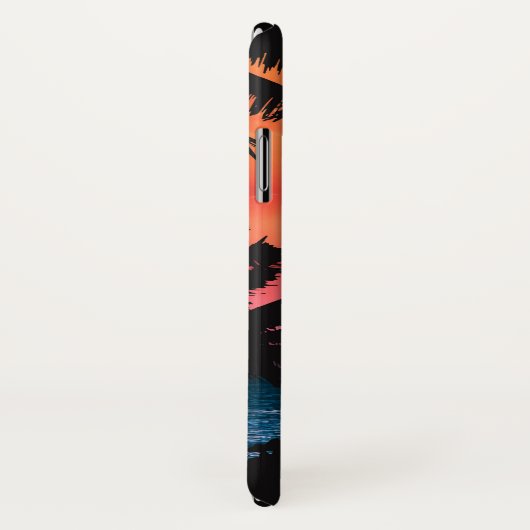 夏の熱帯ピンクのオレンジパームツリーズサンセット Case-Mate iPhoneケース (裏面/右)