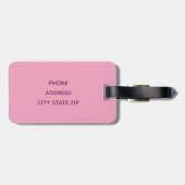 夏の熱帯ピンクのパイナップル三角形パターン ラゲッジタグ (裏面横)