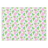 夏の熱帯フラミンゴと花のパターン テーブルクロス (正面(横))