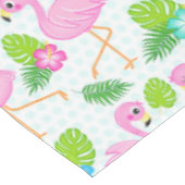 夏の熱帯フラミンゴと花のパターン テーブルクロス (アングル)