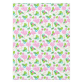 夏の熱帯フラミンゴと花のパターン テーブルクロス (正面)