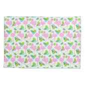 夏の熱帯フラミンゴと花のパターン 枕カバー (裏面)