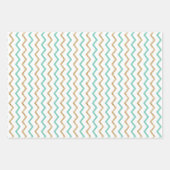 夏の熱帯フラミンゴブルー金ゴールドセット3 ラッピングペーパーシート (正面3)