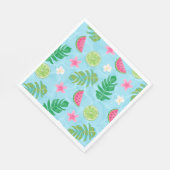 夏の熱帯フローラプールパーティー誕生日 スタンダードランチョンナプキン (角)