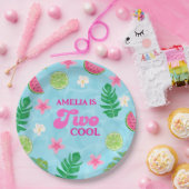 夏の熱帯フローラプールパーティー誕生日 ペーパープレート (パーティー)